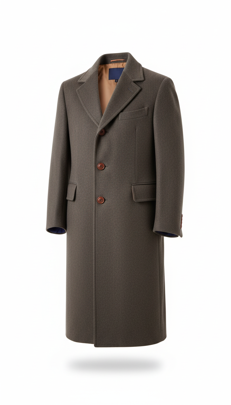Smoked Stone Cashmere Overcoat